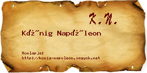 Kőnig Napóleon névjegykártya